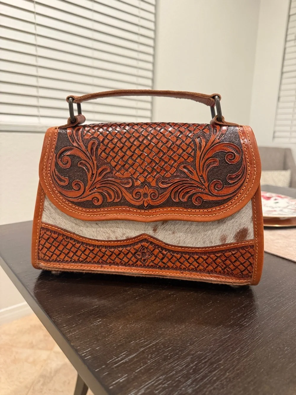 Leather handcrafted western bag - Picture 2 of 8